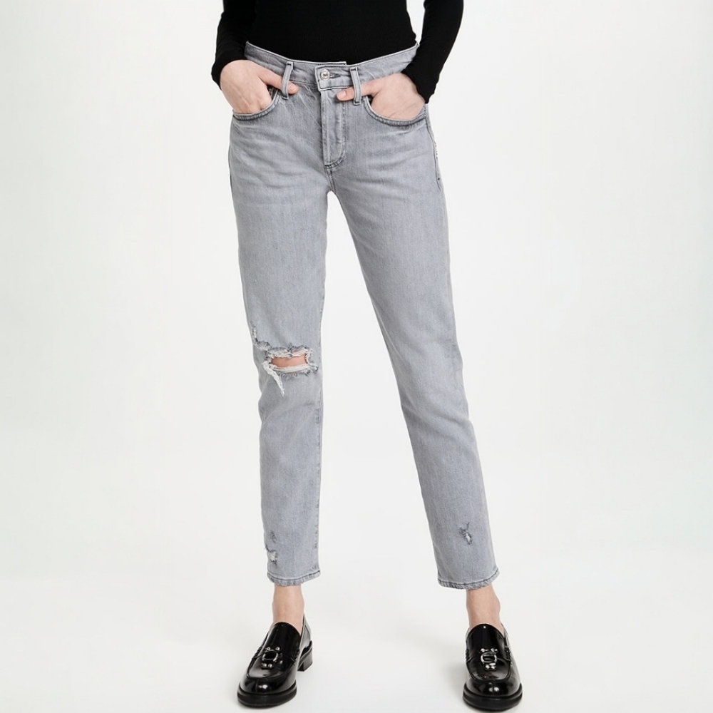 Citizens Of Humanity Emerson Light Gray Distressed Boyfriend Jeans